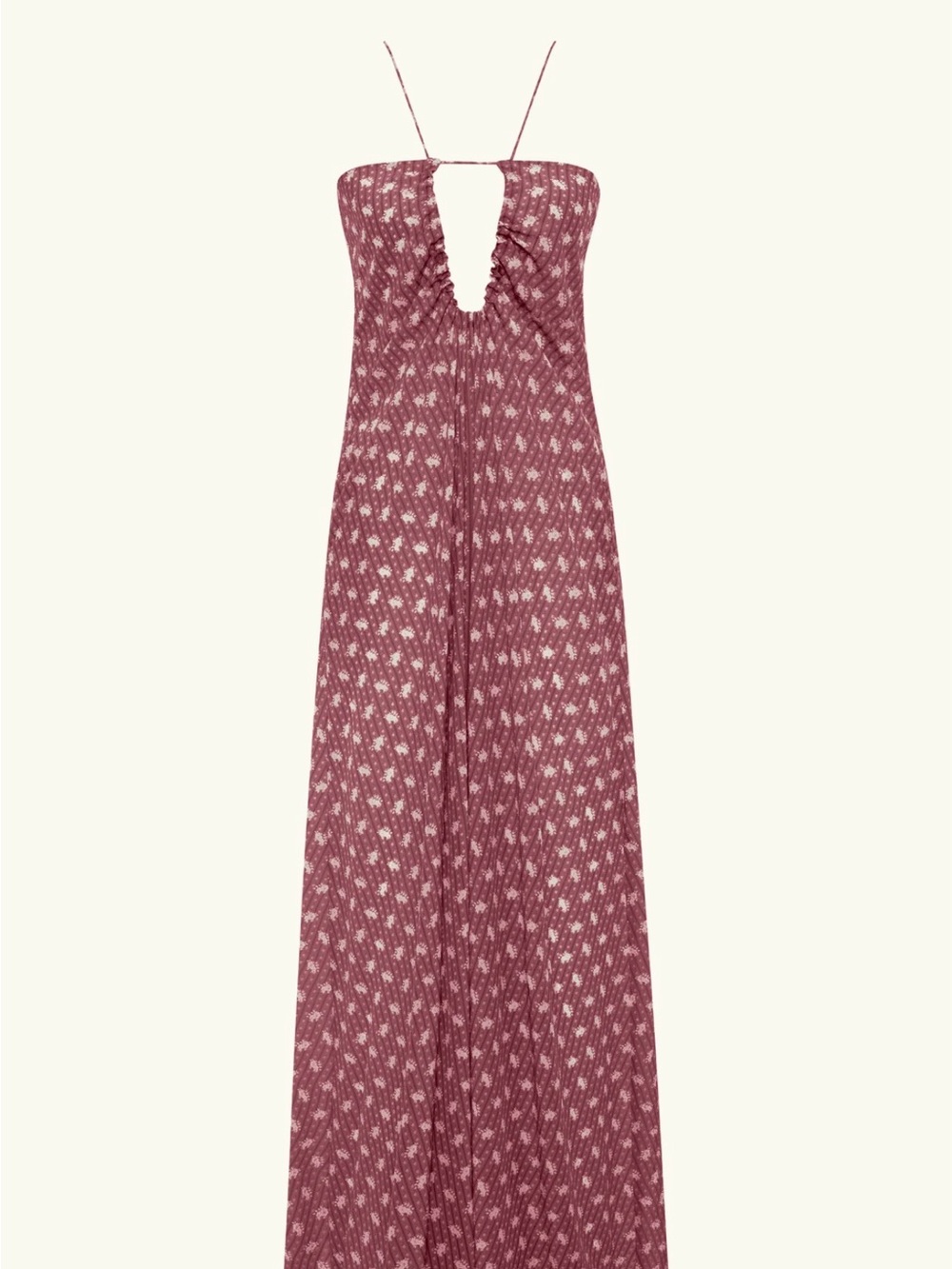 Acacia Polly Pink Halter Maxi Dress with Floral Print Size L New with Tags - Picture 3 of 4